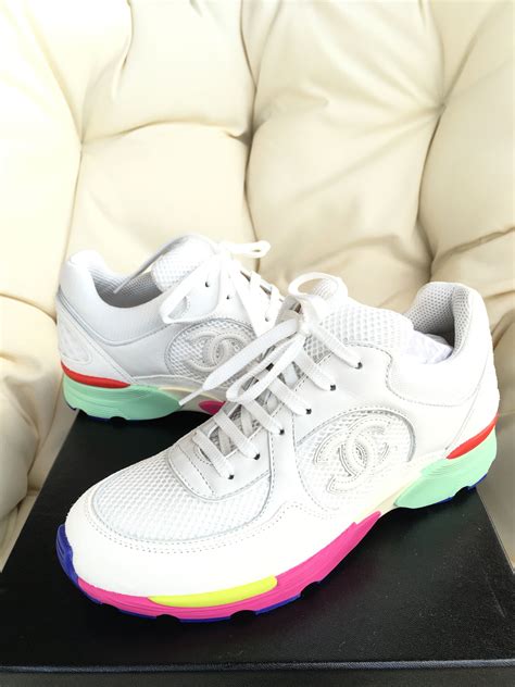 chanel rainbow trainers|chanel shoes for women.